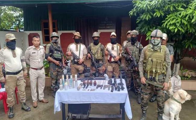 Arms and explosives seized in Manipur