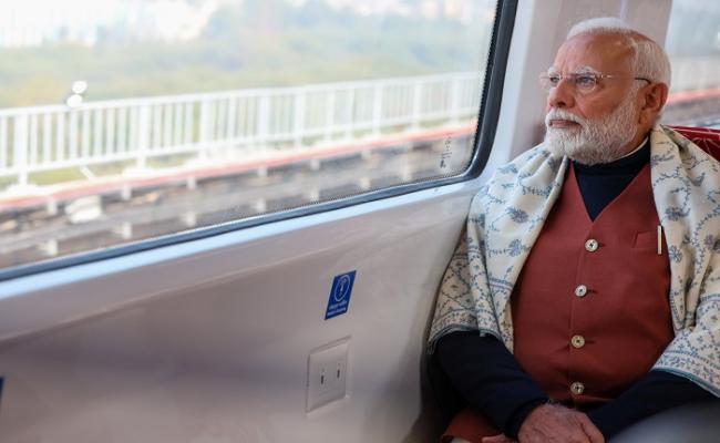 PM Modi flags off NaMo Bharat train from Sahibabad to New Ashok Nagar, travels with school children