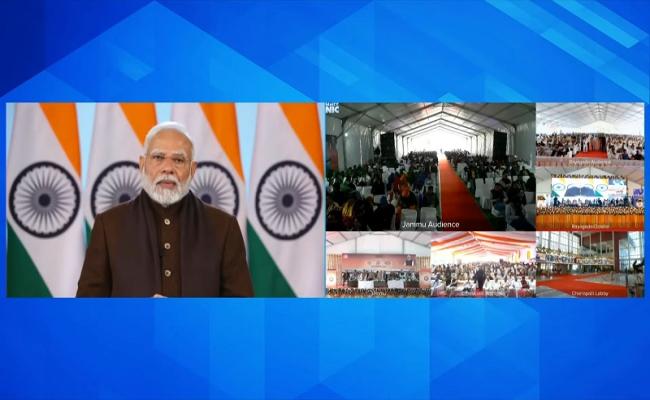 PM Modi presents railway projects to Jammu and Kashmir, Odisha and Telangana