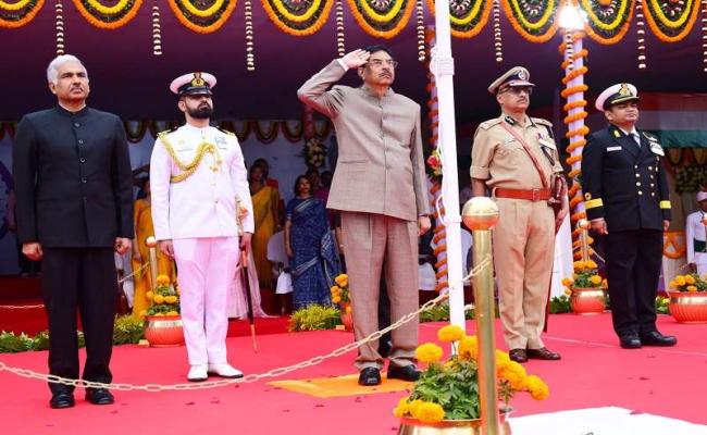 76th State Republic Day celebrated, Governor Dr. Hari Babu Kambhampat received the greetings