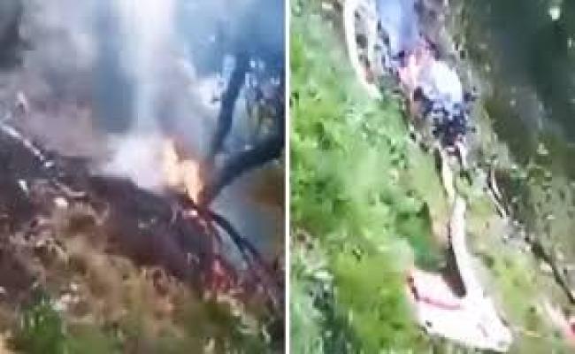 Helicopter crashes in Gaurikund on Kedarnath Yatra route
