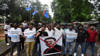 Student Congress protests against the issue of the suspension of Rath towing for Adani yesterday