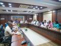 High level administrative meeting in the temple office for Rath Yatra
